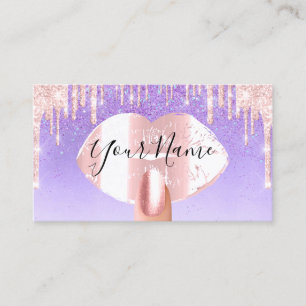 Carte De Visite Clous Artiste maquillage rose pourpre Lèvres Kiss