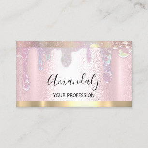 Carte De Visite Clous de maquillage Artiste Lash Logo Déchets rose