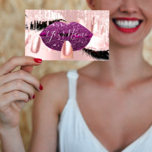 Carte De Visite Clous Maquillage Artiste Rose PurpleKiss Lips Rose