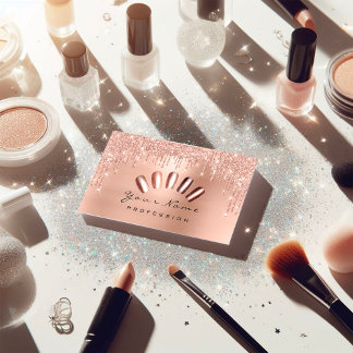 Carte De Visite Clous Parties scintillant Art Peau Rose Rose Manuc