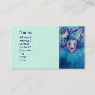 CARTE DE VISITE CLOWN EN BLEU