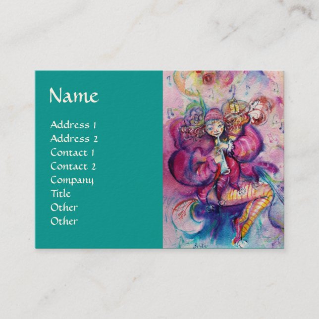 CARTE DE VISITE CLOWN MUSICAL (Devant)