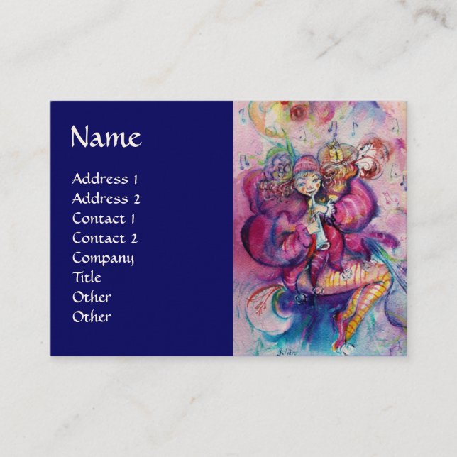 CARTE DE VISITE CLOWN MUSICAL (Devant)