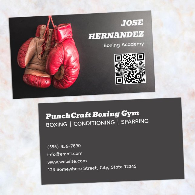 Carte De Visite Club de boxe (Boxing Club Business Cards)