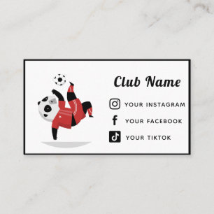 Carte De Visite Club de football entraîneur Cute Panda ours médias