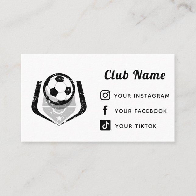 Carte De Visite Club de football Team League Simple Suivre les méd (Devant)
