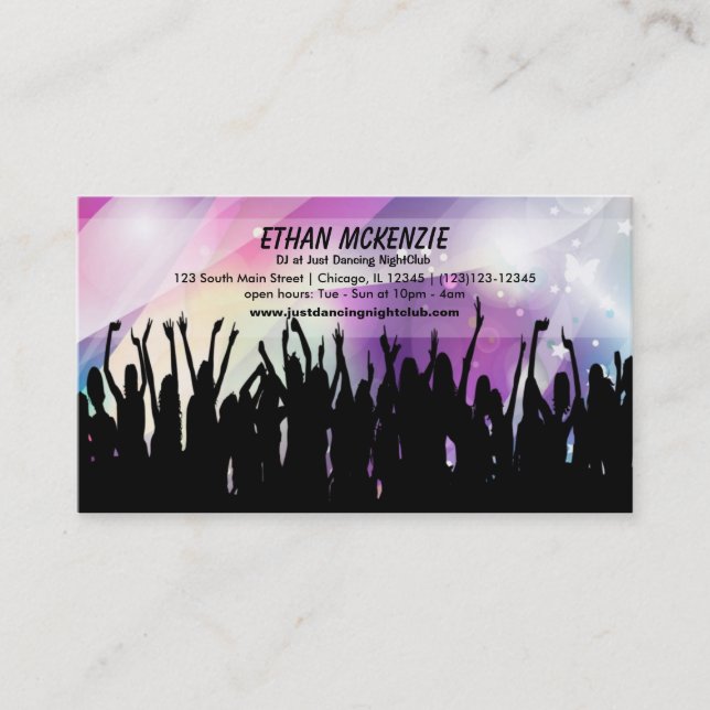 Carte De Visite Club de nuit DJ (Devant)