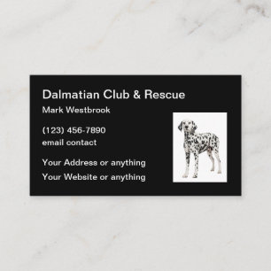 Carte De Visite Club de race de chiens Secourus de Dalmatie