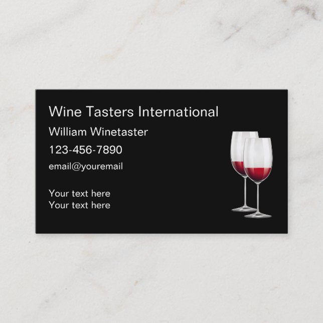 Carte De Visite Club des services de dégustation de vin (Devant)