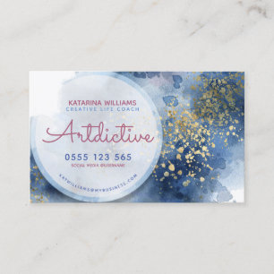 Carte De Visite Coach créatif Blue Pink Entrepreneurs