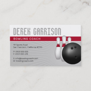 Carte De Visite Coach de Bowling Offre Sport Parfaite