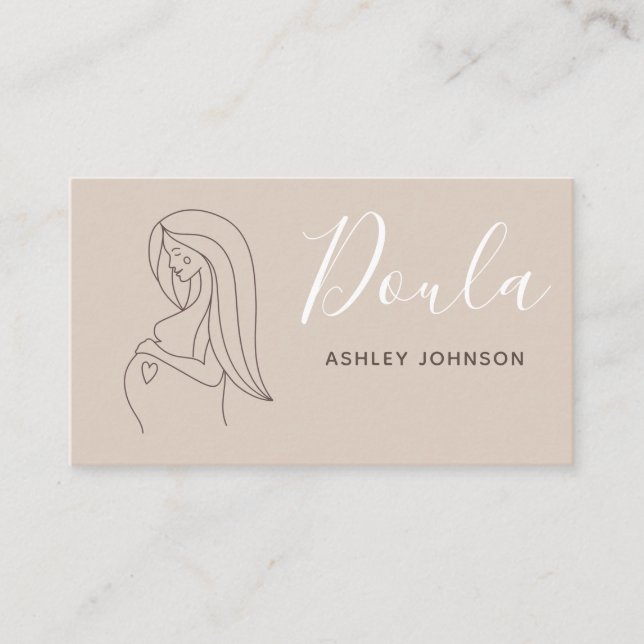 Carte De Visite Coach de naissance de Doula Midwoman Boho Neutral  (Devant)
