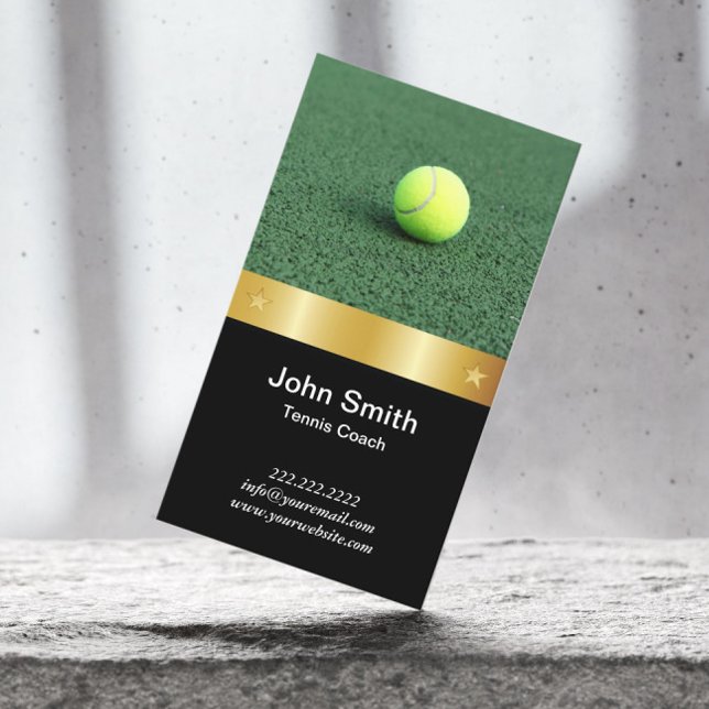 Carte De Visite Coach de tennis Royal Gold Belt Sport professionne (Créateur téléchargé)