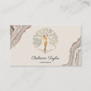 Carte De Visite coach de vie arbre de vie thérapeute guérisseur bi