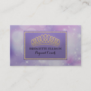 Carte De Visite Coach du concours des Étoiles scintillantes violet