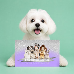 Carte De Visite Coach Entreprise Animaux Violets Aquarelle Marque 