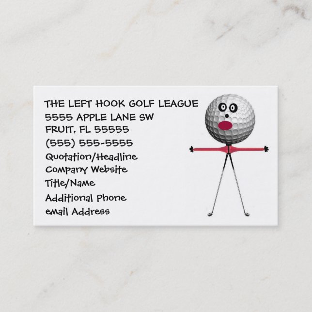 Carte De Visite Coach golf (Devant)