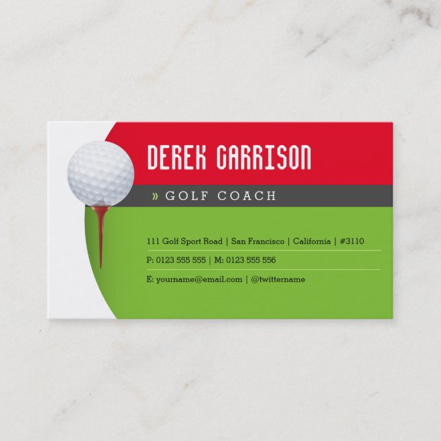 Carte De Visite Coach golf | Cours d'instructeur professionnel de  (Devant)