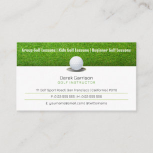 Carte De Visite Coach golf   Cours d'instructeur professionnel de 