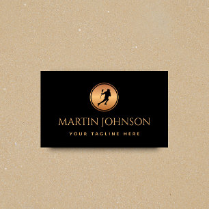 Carte De Visite Coach professionnel Lacrosse Gold Black Logo Sport