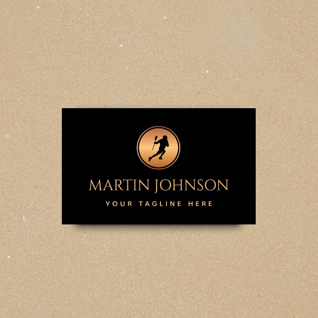 Carte De Visite Coach professionnel Lacrosse Gold Black Logo Sport (Créateur téléchargé)