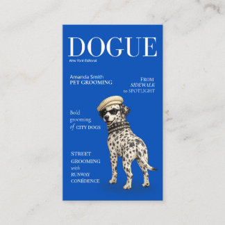 Carte De Visite Cobalt Blue Dalmatian Dogue Magazine Business Card
