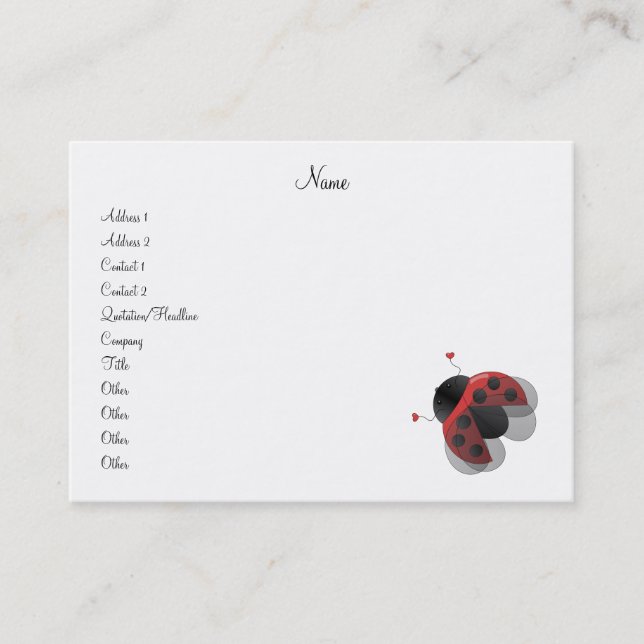 Carte De Visite Coccinelle (Devant)