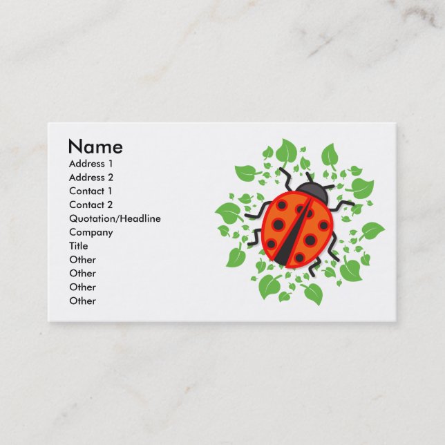 Carte De Visite coccinelle rouge (Devant)