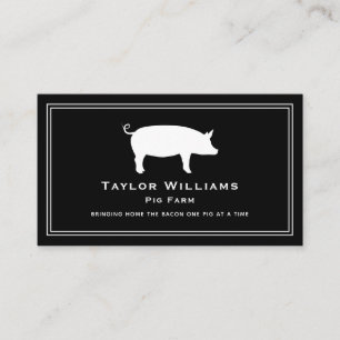 Carte De Visite Cochon blanc noir ferme élevage porcin ferme éleve