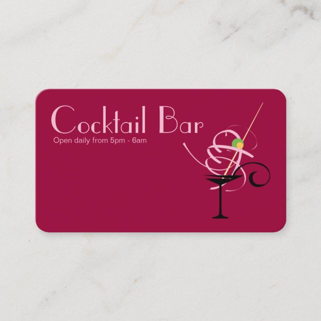 Carte De Visite Cocktail Bar Nightclub Event Planner (Devant)