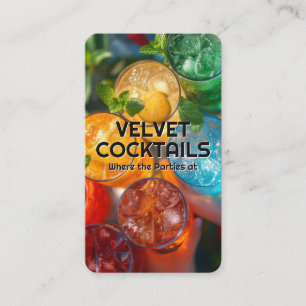 Carte De Visite Cocktail Coloré Vue d'en haut