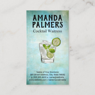 Carte De Visite Cocktail Mix Drink Barre Mixologie