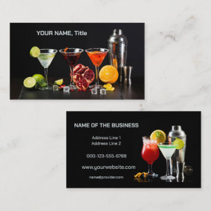 Carte De Visite Cocktails texte personnalisés