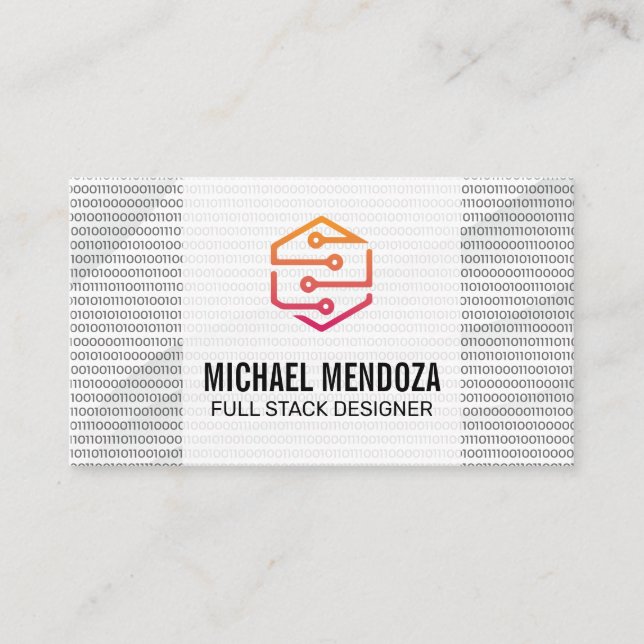 Carte De Visite Code binaire | Logo de la technologie de programma (Devant)