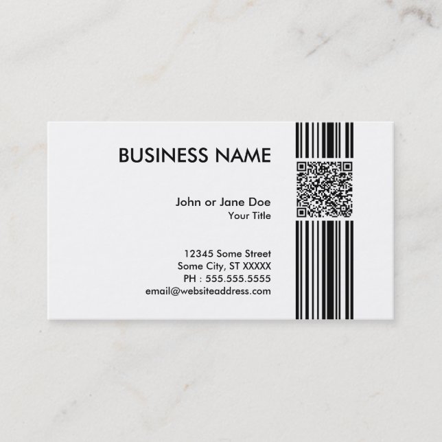 Carte De Visite code de code barres QR (Devant)