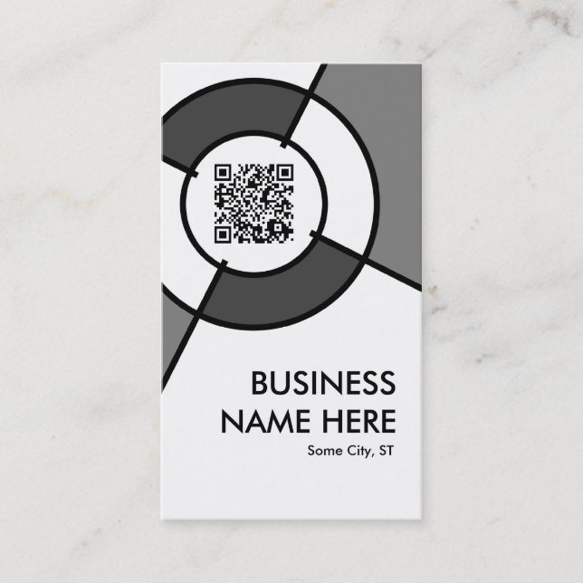 Carte De Visite Code de QR et cible de logo (Devant)