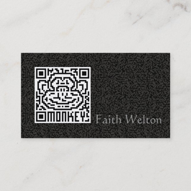 Carte De Visite Code de QR le singe (Devant)