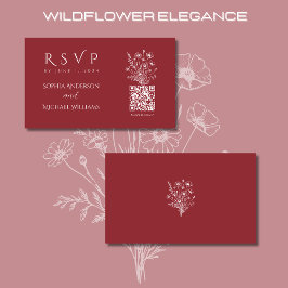 Carte De Visite Code fleur sauvage Elegance-RSVP-QR