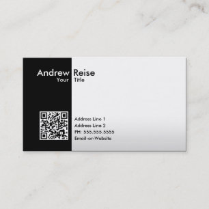 Carte De Visite code noir/blanc professionnel de QR