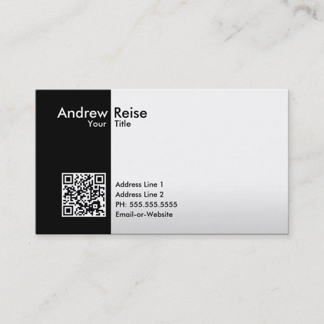 Carte De Visite code noir/blanc professionnel de QR (Devant)