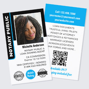 Carte De Visite Code photo de l'agent de signature de prêt public 