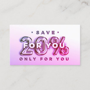 CARTE DE VISITE CODE QR 20% DE RABAIS INSÉREZ LE CODE THANK ROSE