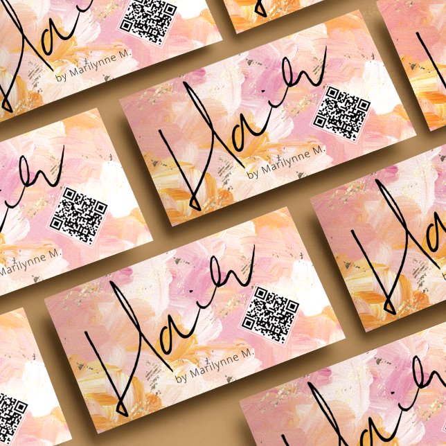 Carte De Visite Code QR Abstrait Cosmétologue (Créateur téléchargé)