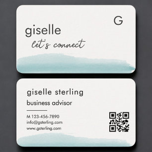 Carte De Visite Code QR aquarelle Conseiller d'entreprise