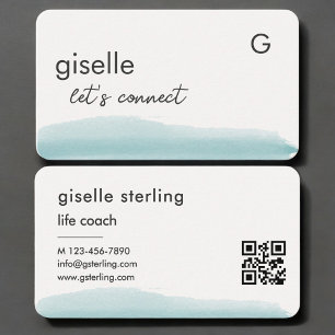 Carte De Visite Code QR aquarelle de coach de vie