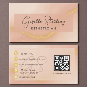 Carte De Visite Code QR aquarelle esthéticienne