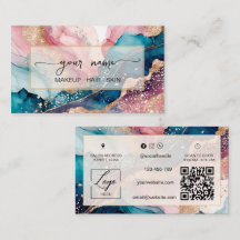 Code Qr aquarelle et rose irisé blush Rose