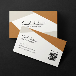 Carte De Visite Code QR aux formes géométriques tendance minimalis
