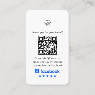 Carte De Visite Code QR Avis Facebook Style de Commentaires Client