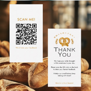 Carte De Visite Code QR Avis sur le Blé de Prétzel Rustique